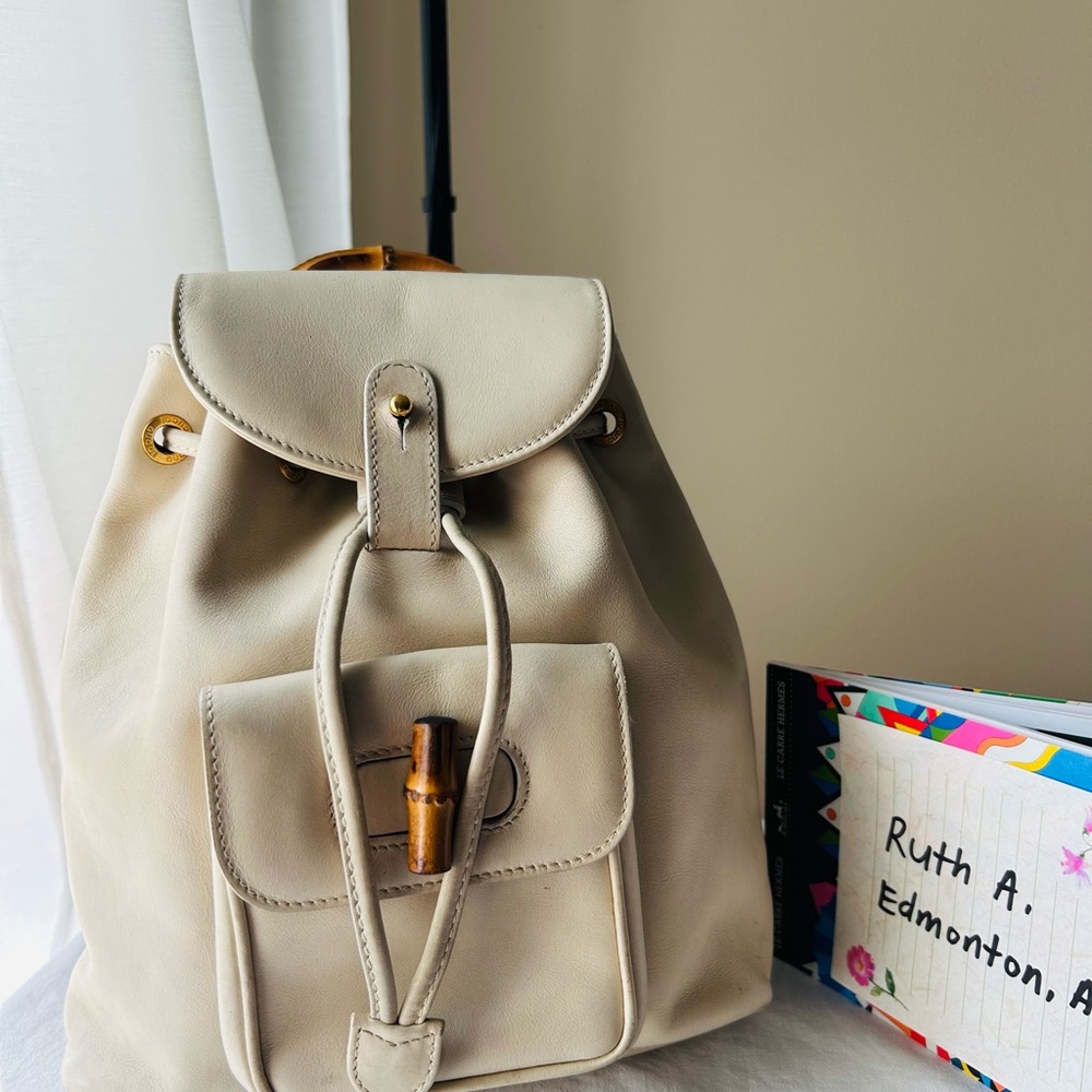 Gucci Bamboo Cream Small Backpack